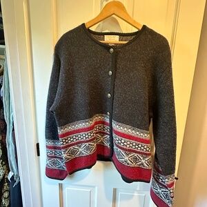 Vintage Tally Ho Wool Cardigan Sweater, Women's Size XL